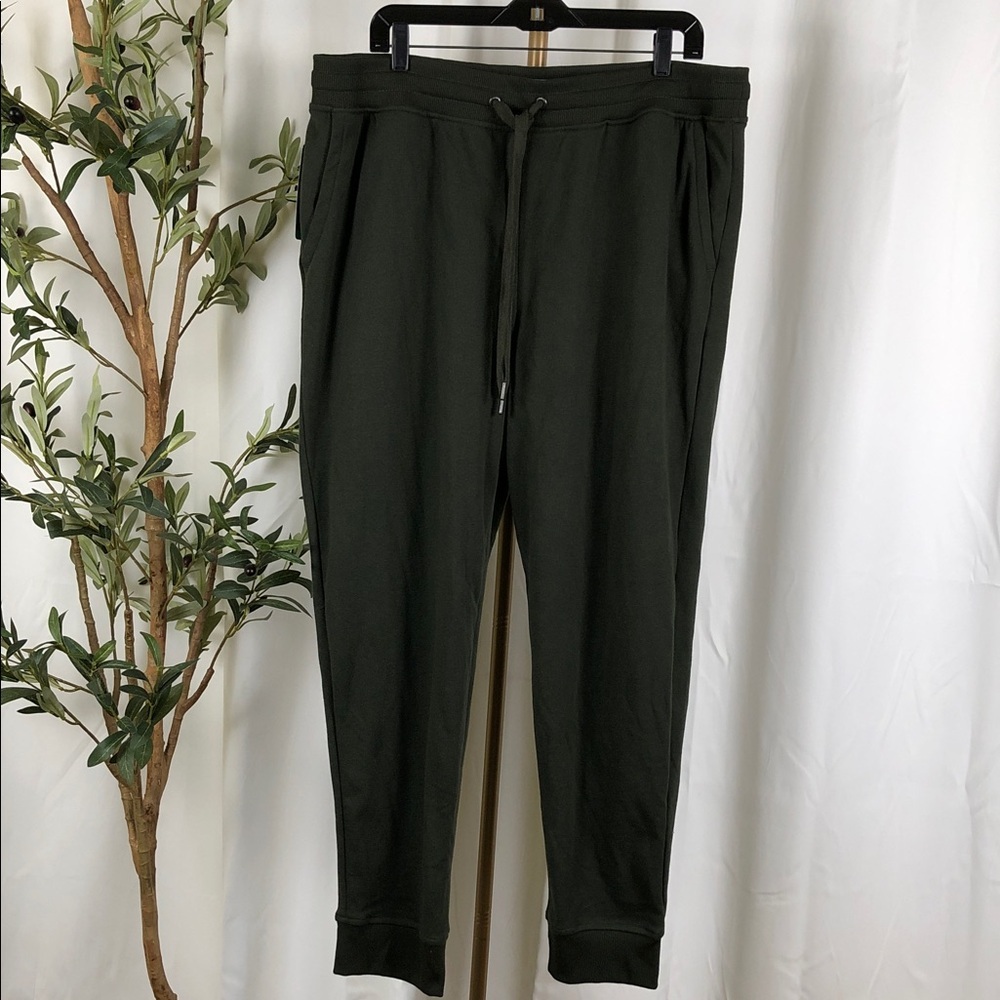 Orvis Olive Luxe Fleece Green Drawstring Jogger Pants Sz XL (M1)